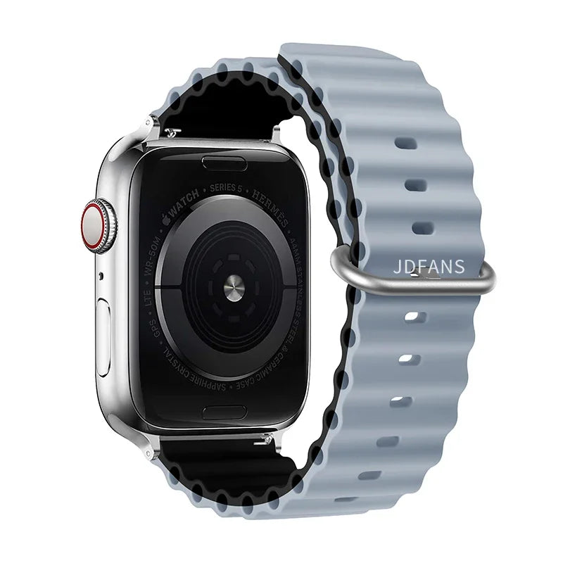 Ocean strap For Apple Watch Ultra 2 Band 49mm 10 9 8 7 45mm 41mm Silicone Bracelet Wristband iWatch 6 5 4 3 SE 44mm 40 42mm band
