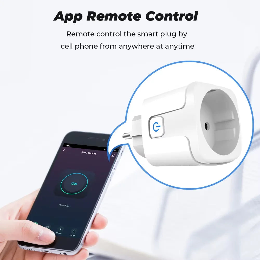 Smart Socket Tuya EU Plug Zigbee or WIFI 16/20A With Power Monitor Timing, Voice Control Work with Alexa Google Home Alice