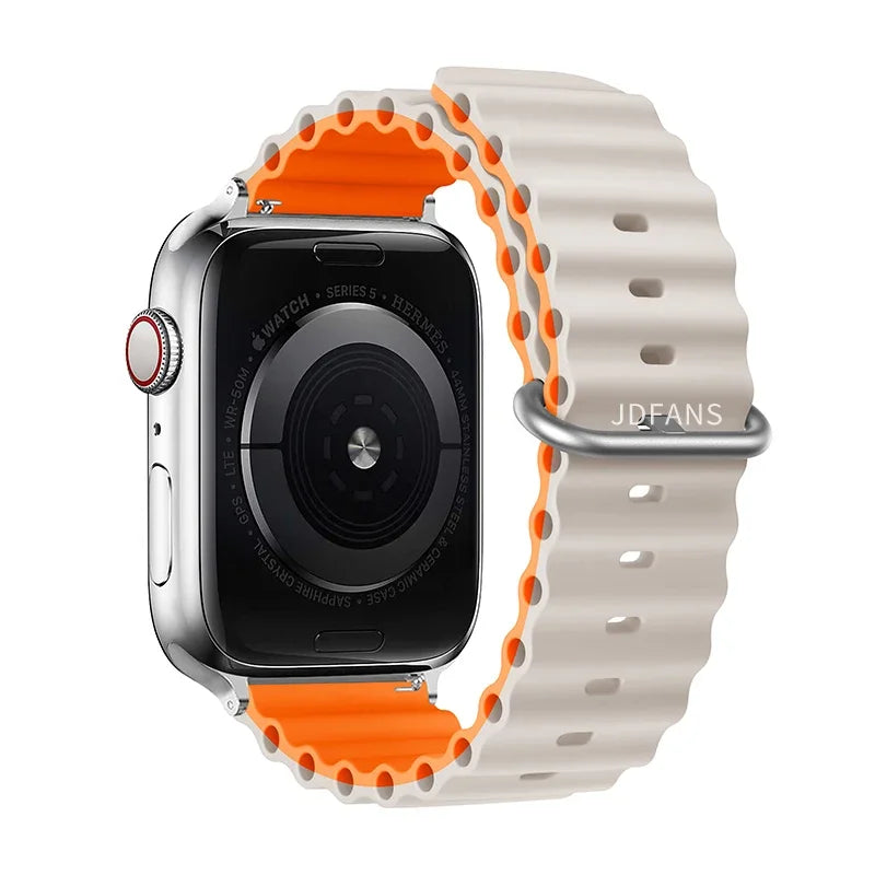 Ocean strap For Apple Watch Ultra 2 Band 49mm 10 9 8 7 45mm 41mm Silicone Bracelet Wristband iWatch 6 5 4 3 SE 44mm 40 42mm band