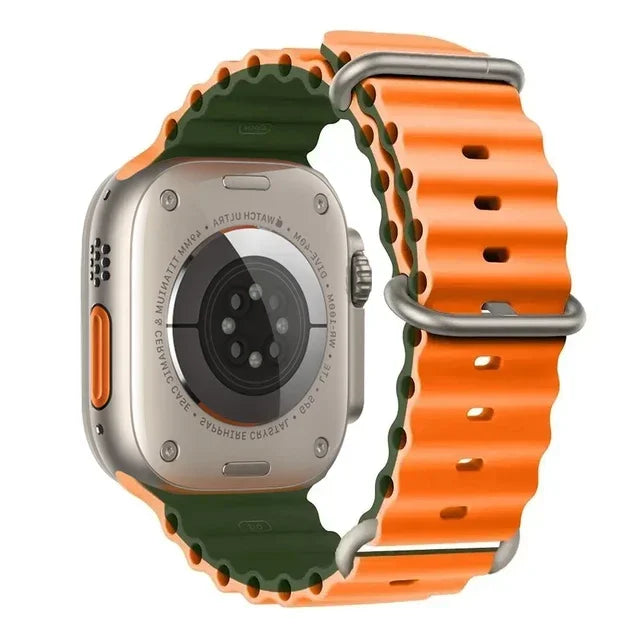 Ocean strap For Apple Watch Ultra 2 Band 49mm 10 9 8 7 45mm 41mm Silicone Bracelet Wristband iWatch 6 5 4 3 SE 44mm 40 42mm band