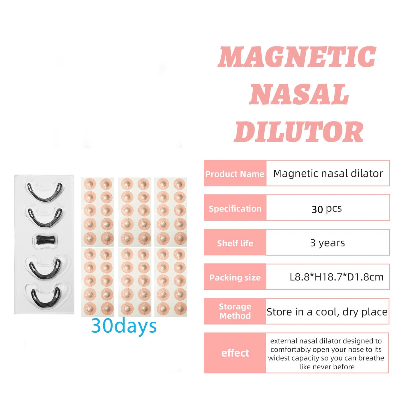 Nasal breathing dilators Magnetic Nasal Strips Increase Air Intake Improve Sleep Quality Reduce Snoring