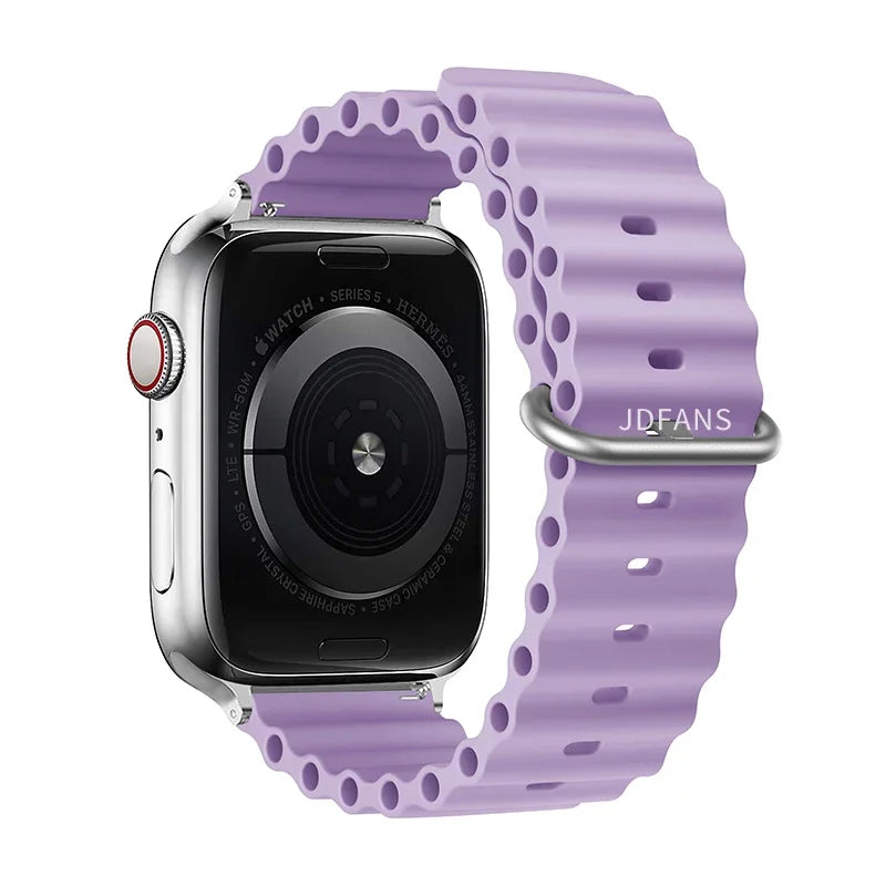 Ocean strap For Apple Watch Ultra 2 Band 49mm 10 9 8 7 45mm 41mm Silicone Bracelet Wristband iWatch 6 5 4 3 SE 44mm 40 42mm band